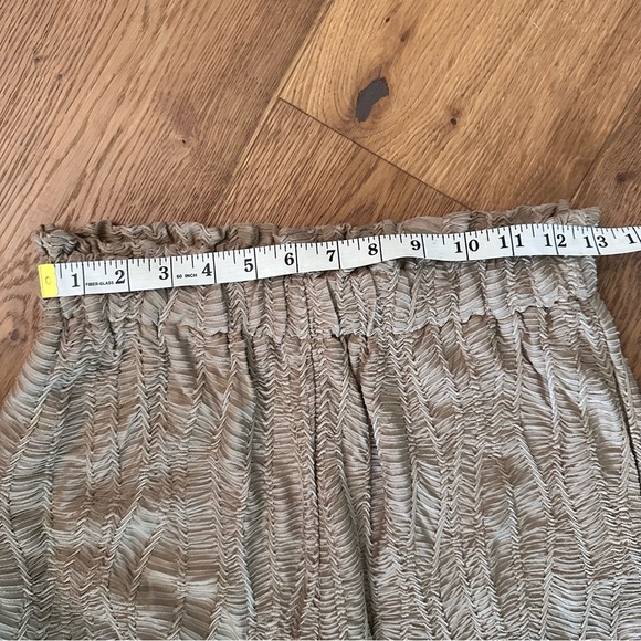 NWOT Easel Brown Textured Fabric Wide Leg Pants - Picture 6 of 8